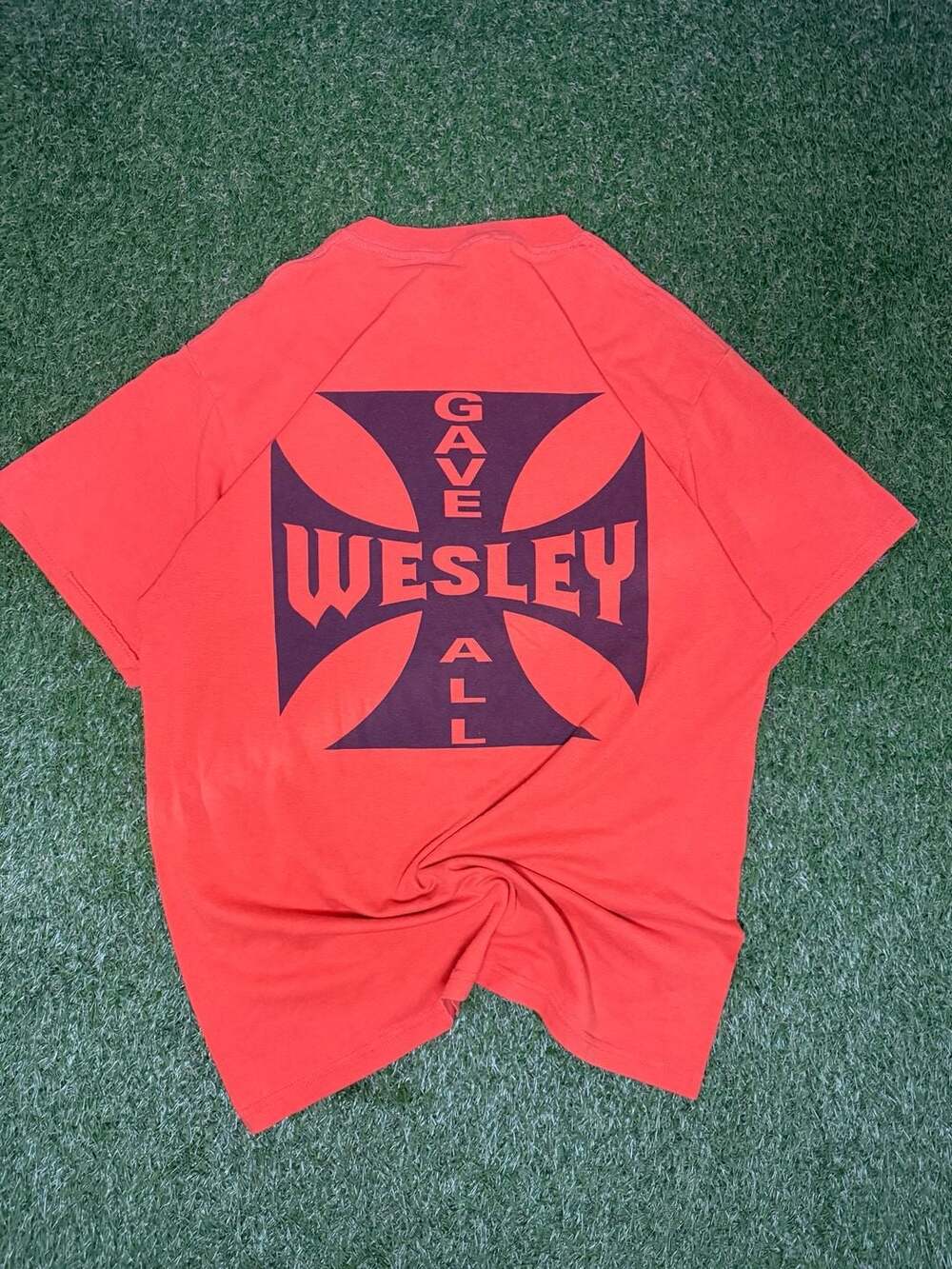Vintage 2009 Sgt. Wesley Tucker Memorial Ride Motorcycle T-Shirt Orange